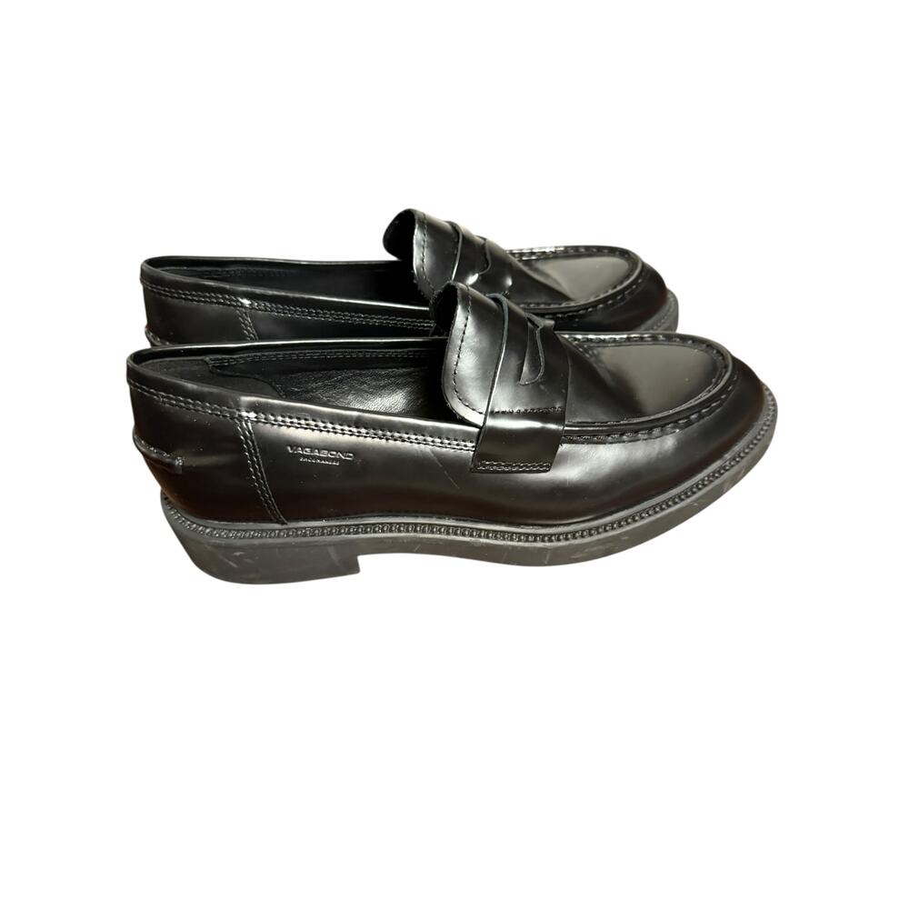 Vagabond Alex Moc Toe Black Leather Classic Office Penny Loafers Womens Size 8.5 - Picture 6 of 10
